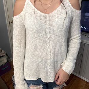 White off the shoulder pink republic long sleeve
